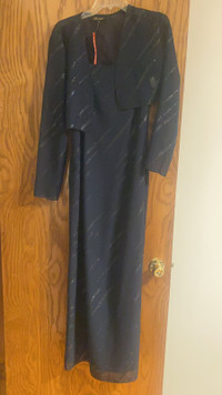 Brand new black dress with jacket, size 8-10, $50