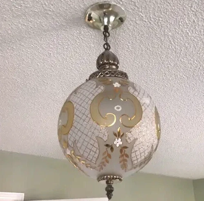 Antique Antique Orb Brass/Glass Gold Pendant Ceiling Light, View more