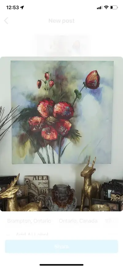 BEAUTIFUL LARGE ‘ BOMBAY ‘ FLORAL CANVAS WALL ART ! , View more