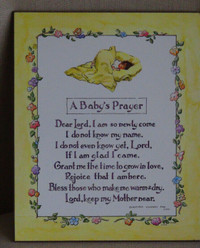 Vintage Baby Wall Plaque - 1970, Glossy Protective Coating