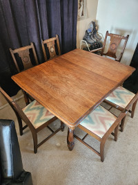 Early Weitzel Walnut table and chairs