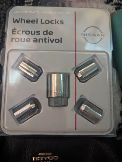 Unopened package of Wheel Locks for Nissan Qashqai 2021 $20 can meet in Owen Sound or Port Elgin