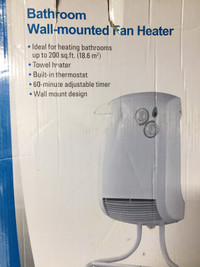 Wall mounted fan heater 