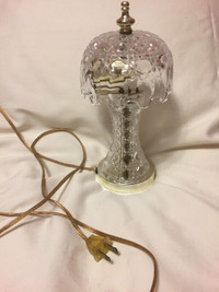Vintage crystal clear glass table lamp