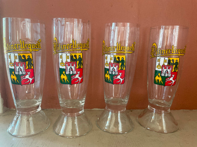 Pilsner Urquell beer glasses- set of 4. VINTAGE in Arts & Collectibles in City of Halifax