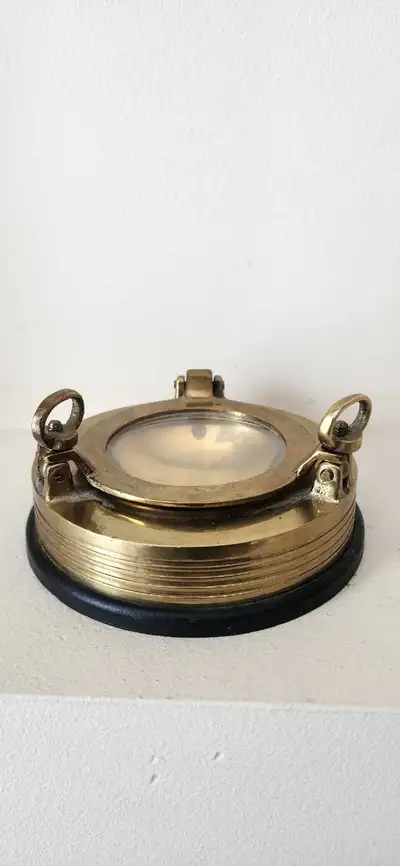 Antique Nautical Brass Ships Porthole Style Ashtray, View more
