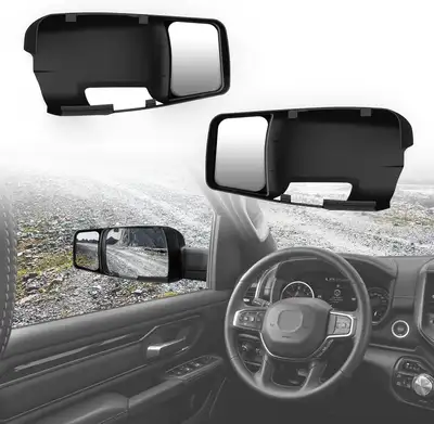 Left and Right set of Dodge Ram trailer mirror extensions - easy install