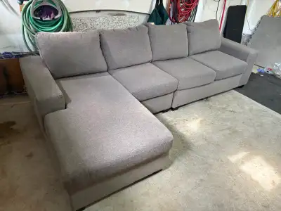 Sectional Grey Couch with Reversible Chaise - Free Delivery, View more