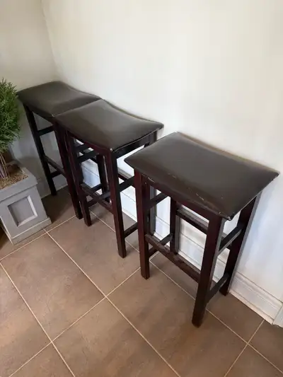 Kitchen counter faux leather bar stool 17"x11"xHeight 29", View more
