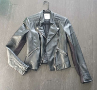 Zara Vegan Leather Moto Biker Jacket - Like New