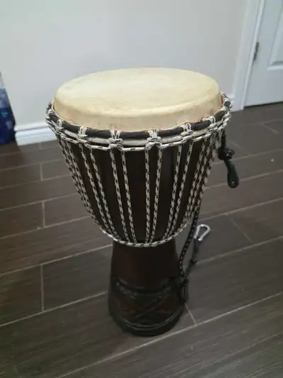 20" Hand-Carved Wooden Djembe Drum (9" Head), View more