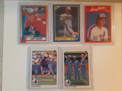 LOT DE CARTES DE BASEBALL DU JOUEUR ETOILE LARRY WALKER, View more