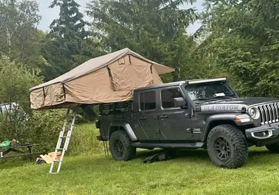 SmittyBilt XL Rooftop Tent with Fishbone Rack, View more
