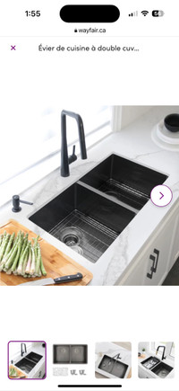 STYLISH 32 inch Double Bowl Undermount Kitchen Sink with Grids a