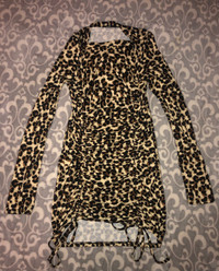 REVAMPED Leopard Pattern Fitted Long Sleeve Dress