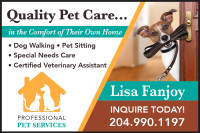 Friendly & Professional Pet/House Sitter