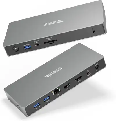 Plugable USB C Docking Station Dual Monitor, 120Hz, USB4