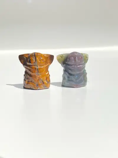 $12 each Super cute mini carving Tigers eye Moss agate About 1” tall