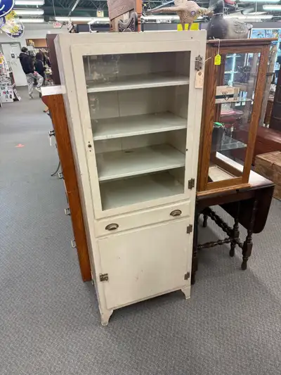 Authentic old metal medical or dental cabinet , View more