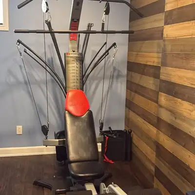 Excellent Bowflex Xtreme home gym. Has resistance rods for full body workouts. Includes multiple pul...