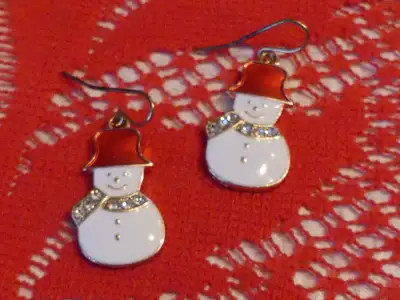 Snowman earrings, View more