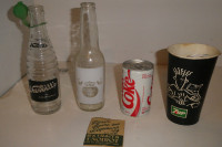 Lot de bouteilles, can. et verre en carton: Nesbitt's, bière, Co