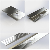 MADE IN CANADA LINEAR SHOWER DRAIN STAINLESS STEEL