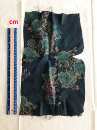 100% Silk Fabric "Tea Silk" Floral Satin Odd Bits of Cloth