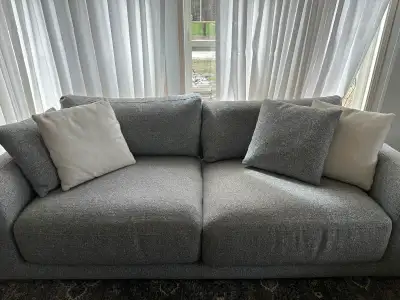 Grey couch for sale, 96 inches. Purchased in 2024 for $1400, looking to get rid of it because I’m mo...