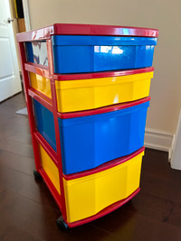 Plastic 4-Drawer Chest with Casters