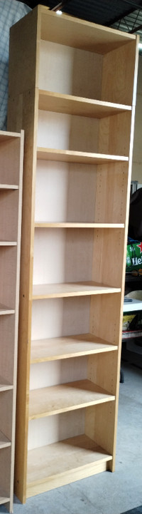 Super Tall Maple Finish Ikea Bookshelf w Extra Stacking Cube