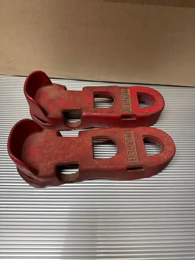 ANTIQUE CAST IRON FOOT WEIGHT BOOTS , View more