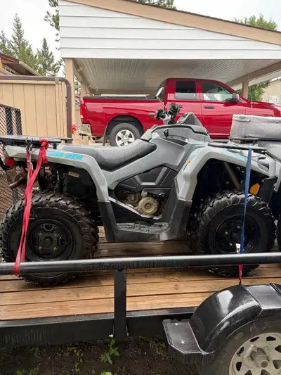 This package deal includes the following. Two 2021 grey Can-Am Outlander DPS 450 ATVs. They both hav...