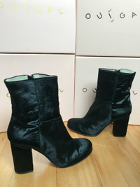 Black Leather Boots from Italy, Size 40, Women’s 9