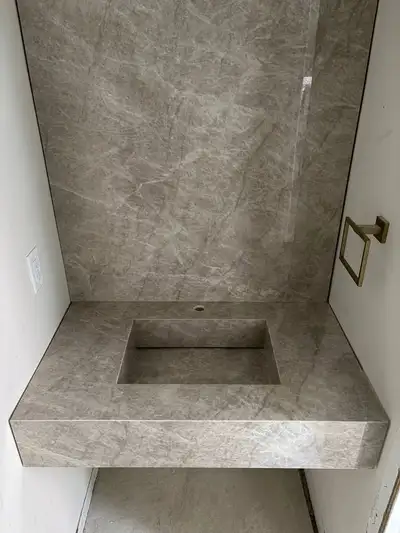 Taj Mahal Quartz Integrated Sink Bathroom Vanity, View more