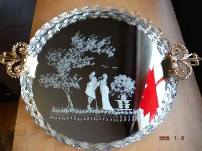 Murano glass tray with stand, View more