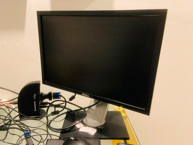 Dell 19” monitors  (2 available) with cables and connectors in Monitors in City of Toronto - Image 3