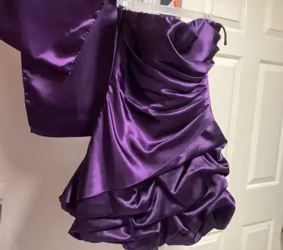 prom dress, party dress, purple satin, graduation dress, View more