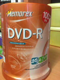 Memorex  DVD+R 100 Pack Sealed 1-16X,   4.7GB brand new sealed