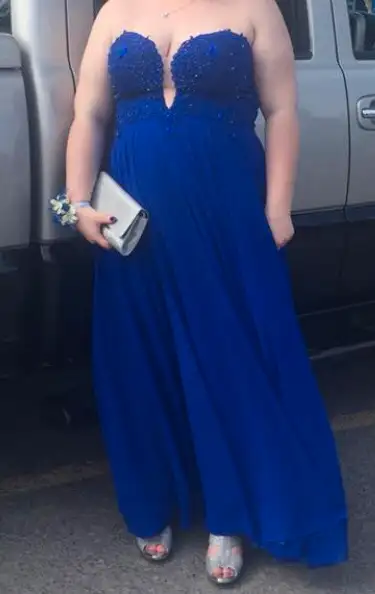 Strapless Prom dress Worn only once for about 3 hours Size 18 Dress has straps built in if you prefe...
