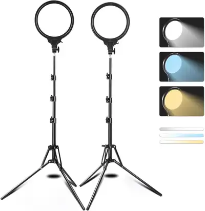 NEW 2 Pack 8" Full Screen Ring Lights with 65" Tripod Stand, View more