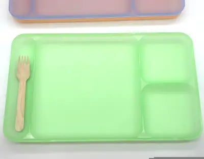 Set of 3 Colourful Tupperware Divided Trays, View more