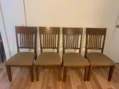 Solid wood dining table and 4 chairs, View more