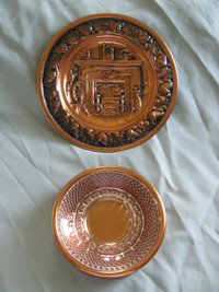 Vintage Collectible Coppercraft Ashtray & Wall Plaque 2PC