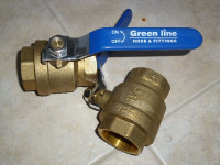 Brass water valve 1  inch Blue Line - BRAND NEW