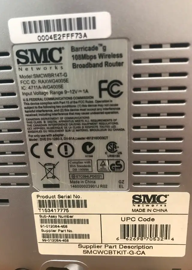 SMC Barricade wireless router for sale.  in Networking in Leamington - Image 5