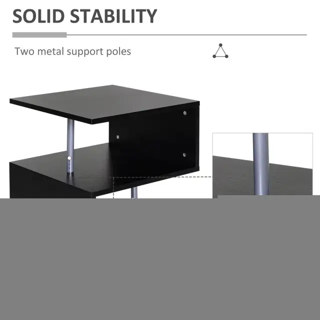  Wooden S Shape End Table 3 Tier Storage Shelves Organizer Livin in Bookcases & Shelving Units in Markham / York Region - Image 5