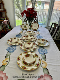 $90 for  pieces Royal Albert Old Country Roses bread plates…