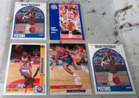 Isiah Thomas 5 NBA Trading Cards Detroit Pistons