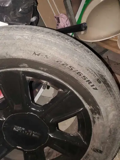 Great deal on Set of 4x17 inch rims wit tires should replace them probably low tread now or sell the...